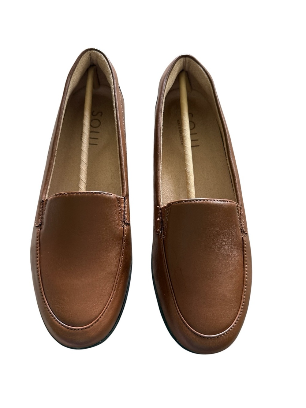 SOUL Naturalizer NIB Women's Cognac Leather Slip-On Loafers, size 9